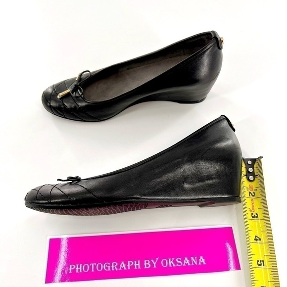 Stuart Weitzman Quilty Black Leather Wedge size 7 M - Picture 14 of 14